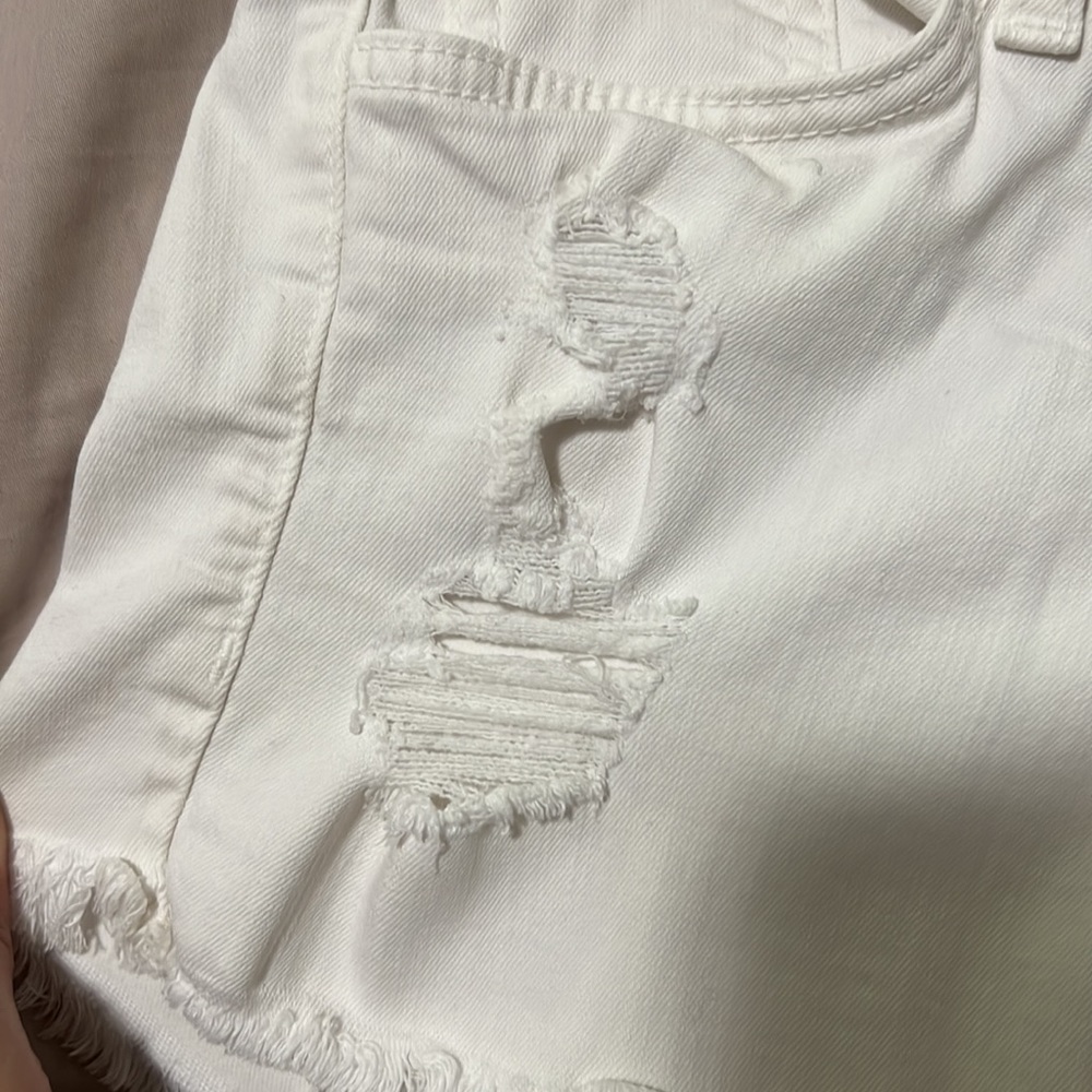 Flying Monkey White Distressed Jean Shorts - Picture 3 of 6